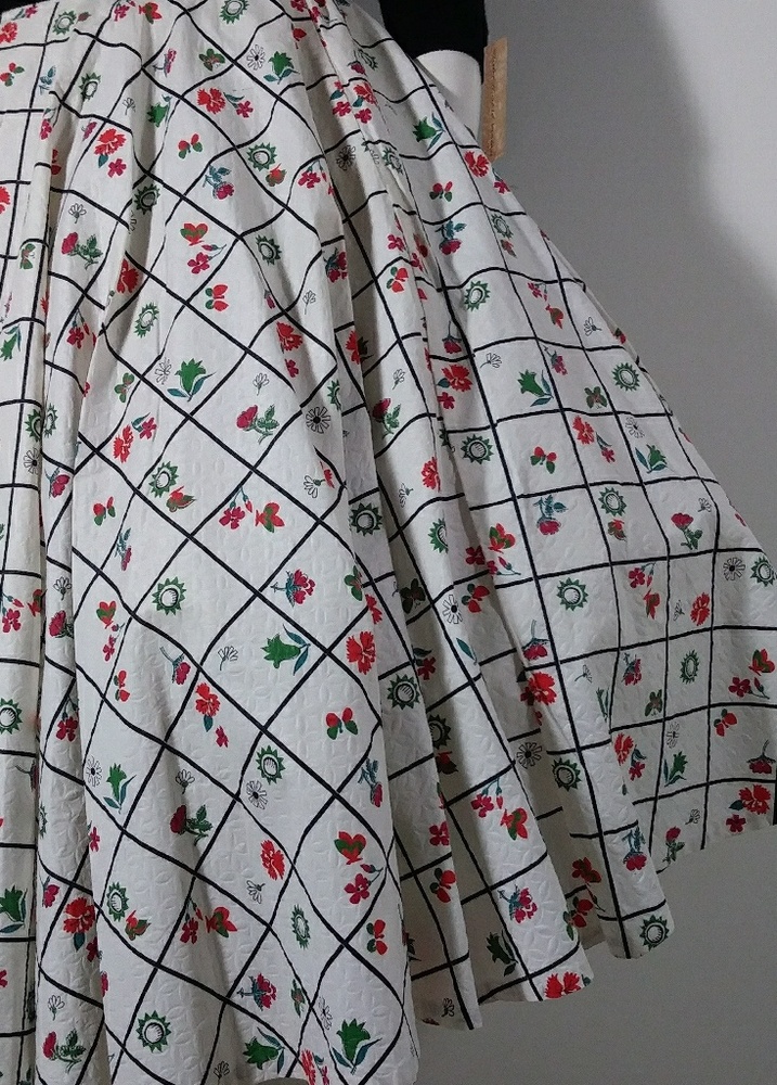 50s pinup full circle cotton novelty skirt vintage